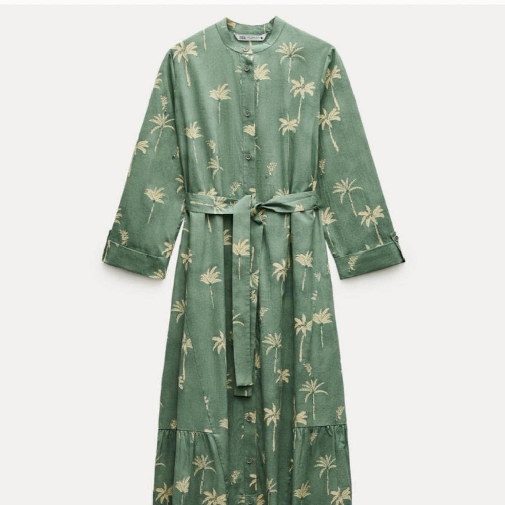 Zara palm tree long dress